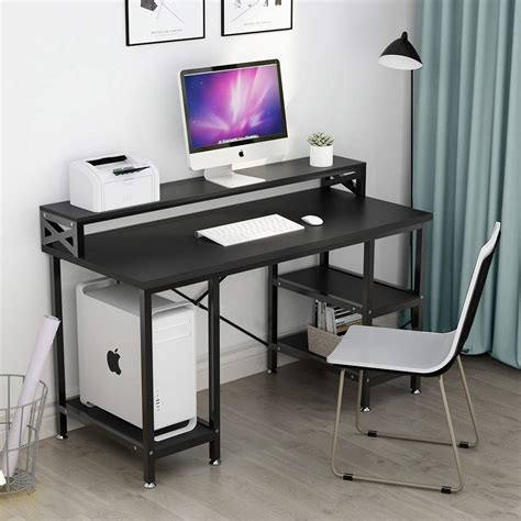 Tribesigns Computer Desk with Storage Shelves, 55 inch Large Modern ...