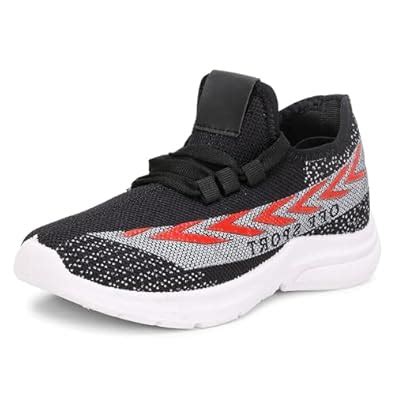 Buy Kraasa Lace Up Sports Running & Walking Shoes for Boys Black UK 11C ...