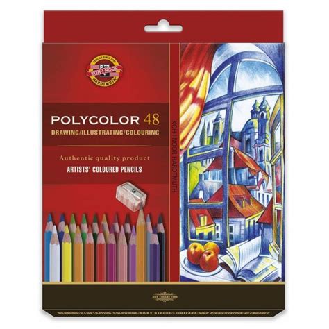 KIN Polycolor Coloured Pencils - Set of 48 - Cardboard Case| Art Lounge