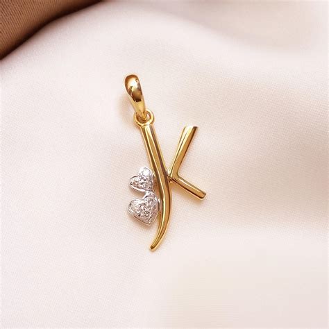 Buy R Rackish Diamond Letter Pendant 18 KT yellow gold (1.136 gm ...