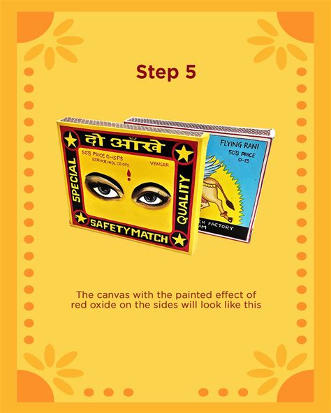 Antique Matchstick Box Design On Canvas | Hobby Ideas