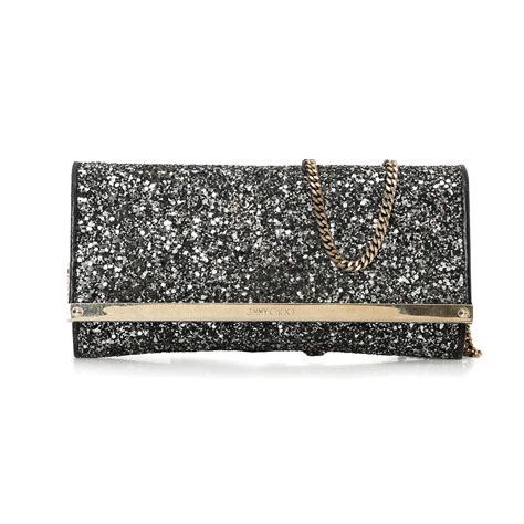 Shop Pre-Owned Authentic Jimmy Choo Milla Coarse Glitter Bag One Size ...
