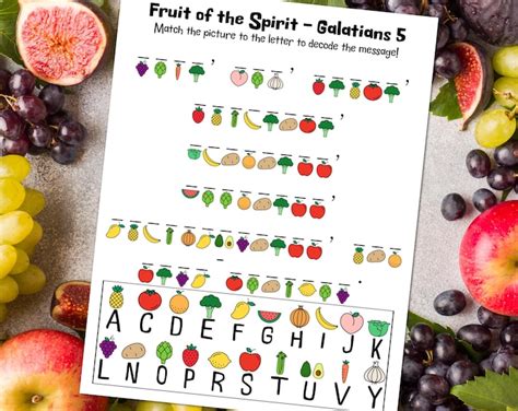 Fruit of the Spirit Game, Preschool Printable, Bible Verse, Galatians ...