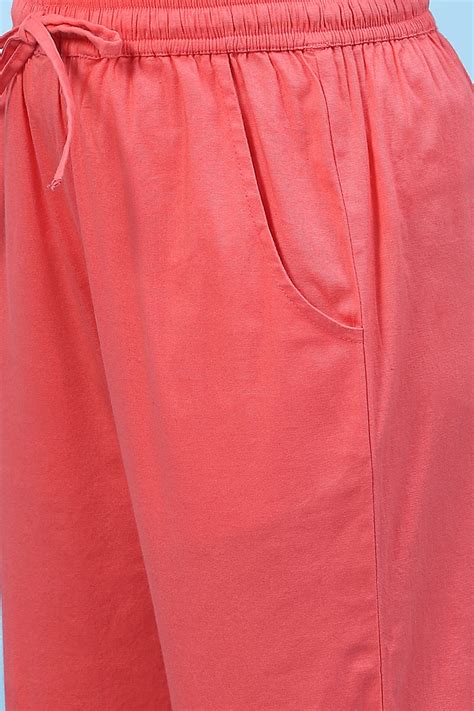 Coral Cotton Solid Pant at Biba India