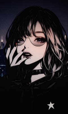 Download wallpaper 240x400 girl, sunglasses, manicure, art, anime nokia ...