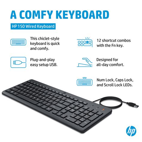 HP 150 Wired Full-Size Keyboard 664R5AA - tpstech.in