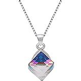 Buy GIVA 925 Sterling Silver Mystic Blue Leaf Pendant with Link Chain ...