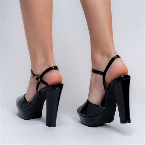 The Skyline Slay Black Block Heels | Forever Shoe Bazar