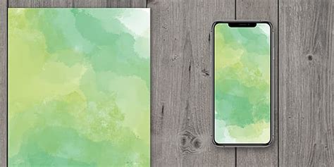 Sea Green Watercolour Phone Wallpaper (teacher made)