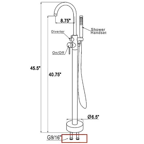 AKDY 1-Handle Freestanding Floor Mount Tub Faucet Bathtub Filler with ...