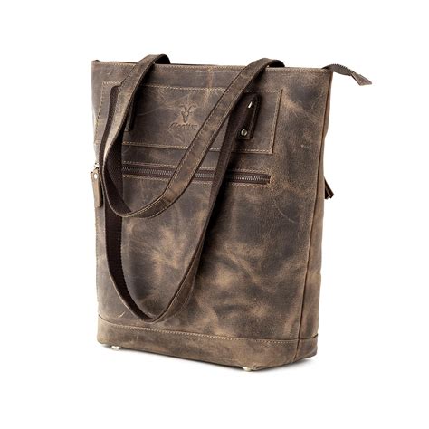 Goatter Genuine Leather Handbags For Working Women, (Large Size, Brown ...