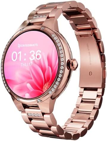 CrossBeats Diva 1.28” Stylish Smart Watch for Women with Stone Studded ...