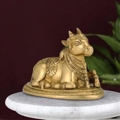 Kartique Brass Seated Nandi Murti Idol Shiv Parvati India | Ubuy