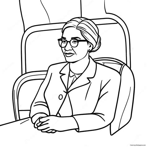 Rosa Parks Sitting On The Bus Coloring Page (33584-26551)