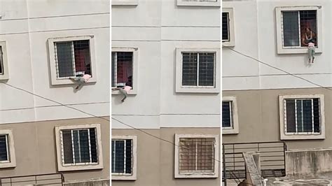 Terrifying Video: Off-Duty Pune Fireman Saves Toddler Dangling From 3rd ...