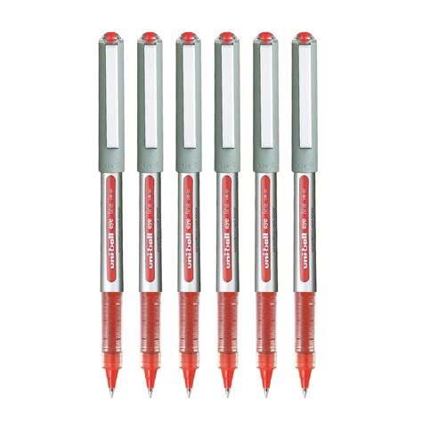 uni-ball Eye UB157 0.7 mm Roller Ball Pens, Red Ink, Pack of 6 : Amazon ...