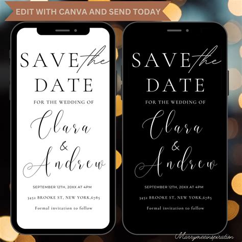 Digital Invite Electronic Save the Date, Minimal Save the Date E-invite ...