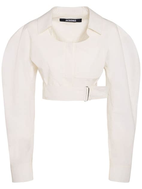 La chemise obra cotton poplin crop shirt - Jacquemus - Women | Luisaviaroma