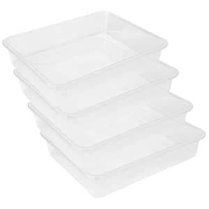 Sunaira Multipurpose Stackable Rectangular Durable Plastic Storage Tray ...