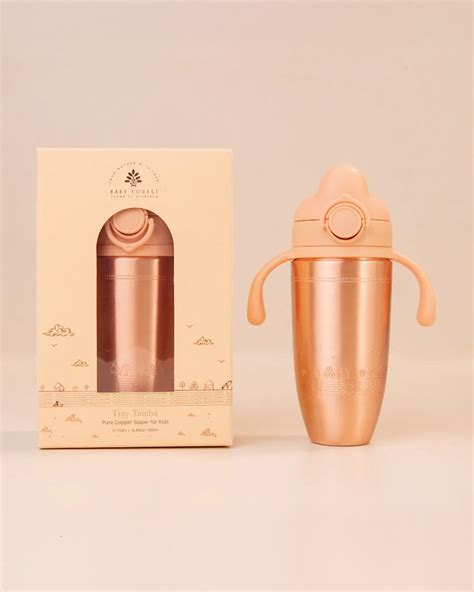 Baby Forest Tiny Tamba Pure Copper Straw Sipper-Ergonomic Design-Spill ...