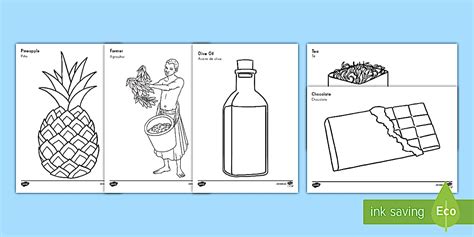 Fairtrade Coloring Sheets US English/Spanish (Latin) - Fairtrade Coloring