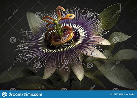 Passion Flower Close-up. Generative AI Stock Illustration ...