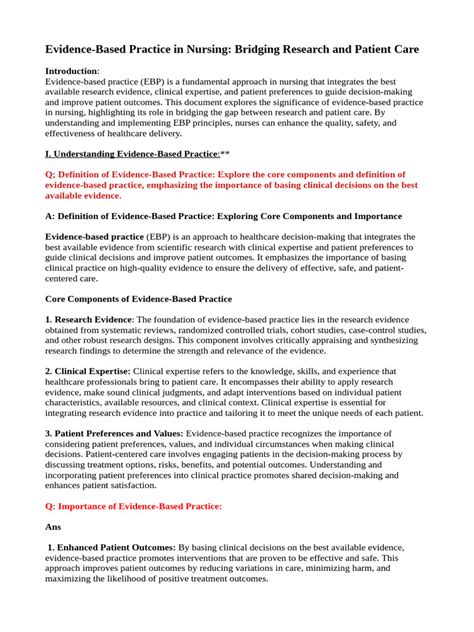 Example of Using Evidence-Based Practice in Nursing Scenario 的图像结果