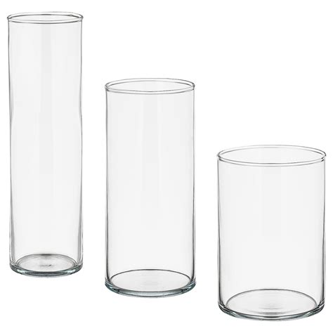 CYLINDER vase, set of 3, clear glass - IKEA