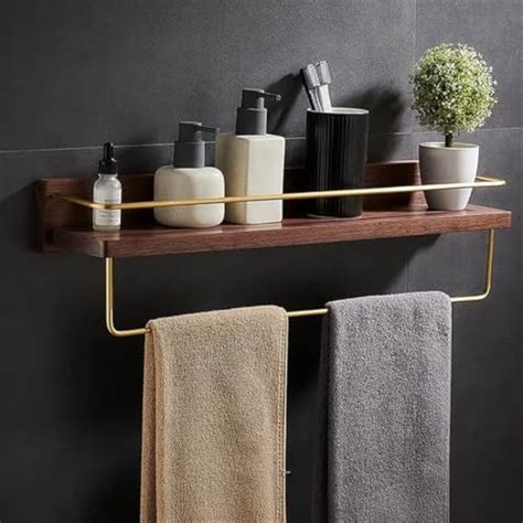 Crysellewoods Towel Rails Wooden Towel Rack, Bathroom Accessories ...