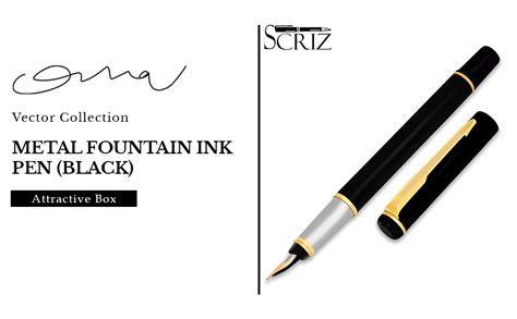 SCRIZ™ "Vector Collection Metal Fountain Ink Pen (Black) : Amazon.in ...