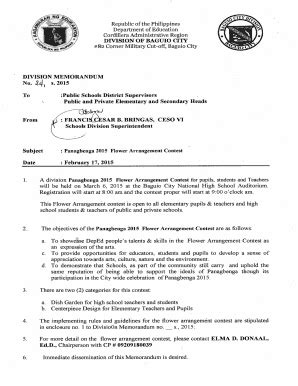 Fillable Online To View and Download the Memo - Deped Baguio City ...