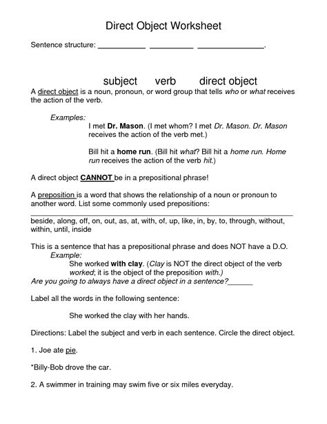 Spanish Direct Object Pronouns Worksheets