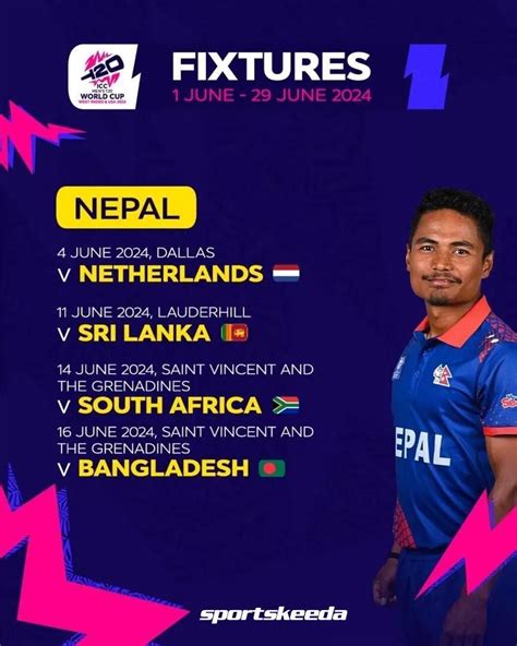 Nepal T20 World Cup 2024 Schedule, Match Time & Venue