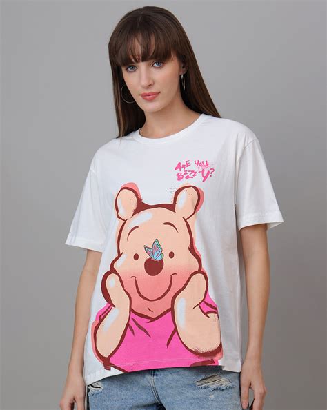 Winnie The Pooh Printed Oversized Tshirt For Women – Free Authority
