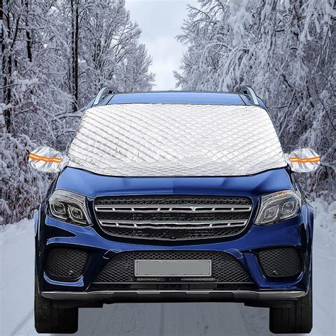 DMSELL Thicken Car Windscreen Cover for Winter, Magnetic Windshield Protector Cover for Snow and ...