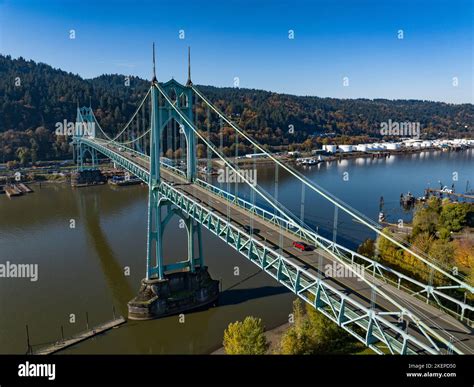 The St. Johns Bridge is a steel suspension bridge that spans the ...