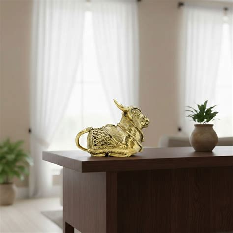 Handcrafted Brass Nandi Statue – Dhokra Art – Natriel