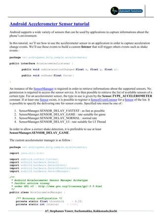 Image result for Android Accelerometer Tutorial