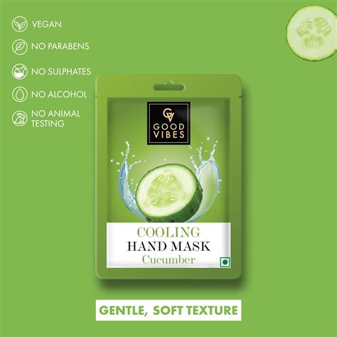 Good Vibes Cucumber Cooling Hand Mask | Moisturizing, Hydrating | Vega