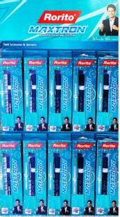 Rorito Maxtron BLACK Gel Pen 10 Pens waterproof 3 times extra writings ...