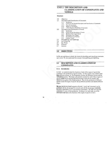 language and linguistics - UNIT 2 THE DESCIRXPTION AND CLASSlFPCATPON ...