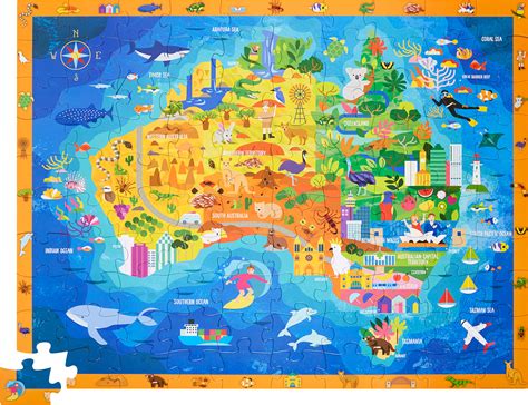 Discover Australia Jigsaw Puzzle Illustration on Pantone Canvas Gallery