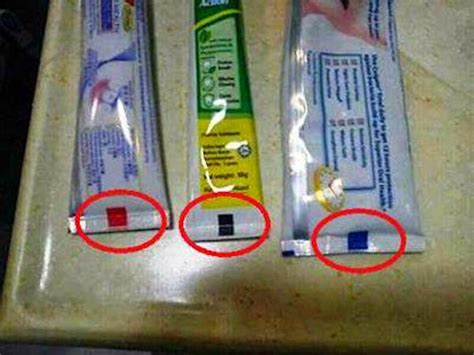 Image result for Color Code On Toothpaste