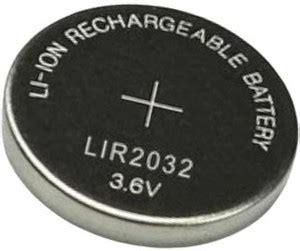 MICROUSB LIR2032 3.6V 60mAh Rechargeable Lithium Coin Cell Button ...