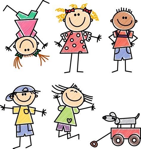 Childcare - Stick Figure Kids Clip Art - Png Download - Full Size ...