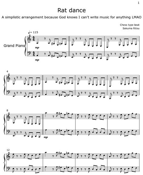 Rat dance - Sheet music for Piano