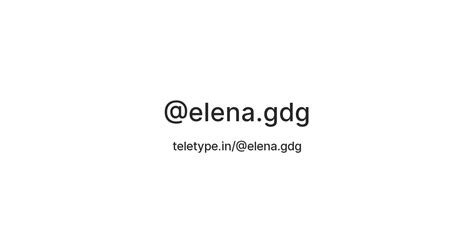 @elena.gdg — Teletype