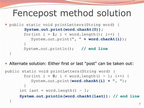 Image result for Java Fence Post Problem Example Code