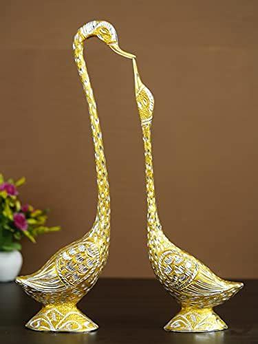 Kartique Brass Swan Pair Statue Vastu Decorative Home Interior Decor ...