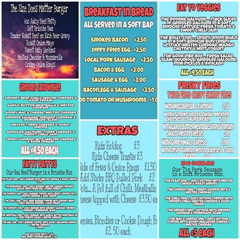 Menu at Sloppy Joe's Streetfood pub & bar, Carmarthen